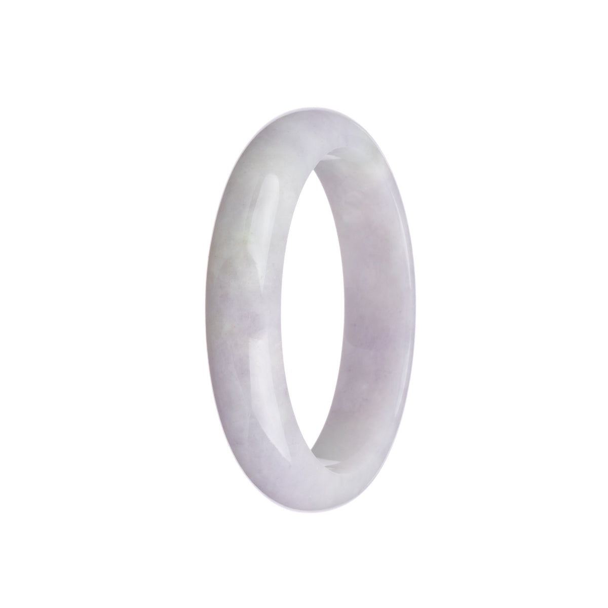 Real Natural Lavender Burma Jade Bangle Bracelet - 59mm Half Moon