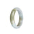 Certified Natural White and Light Brown Traditional Jade Bangle - 55mm Half Moon