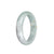 Genuine Grade A Pale Green Jadeite Jade Bangle Bracelet - 56mm Half Moon