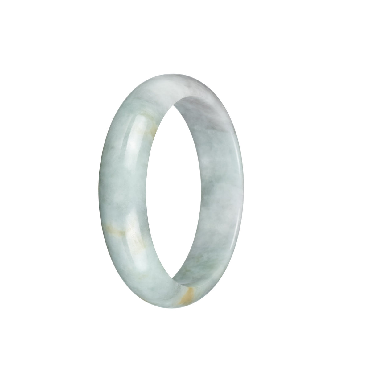 Genuine Grade A Pale Green Jadeite Jade Bangle Bracelet - 56mm Half Moon