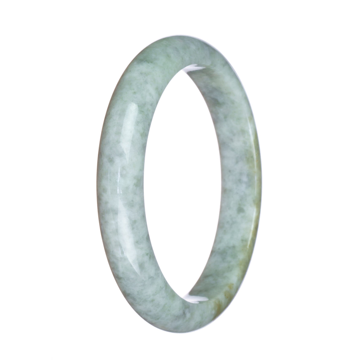 Genuine Grade A Grey Jadeite Bracelet - 59mm Semi Round