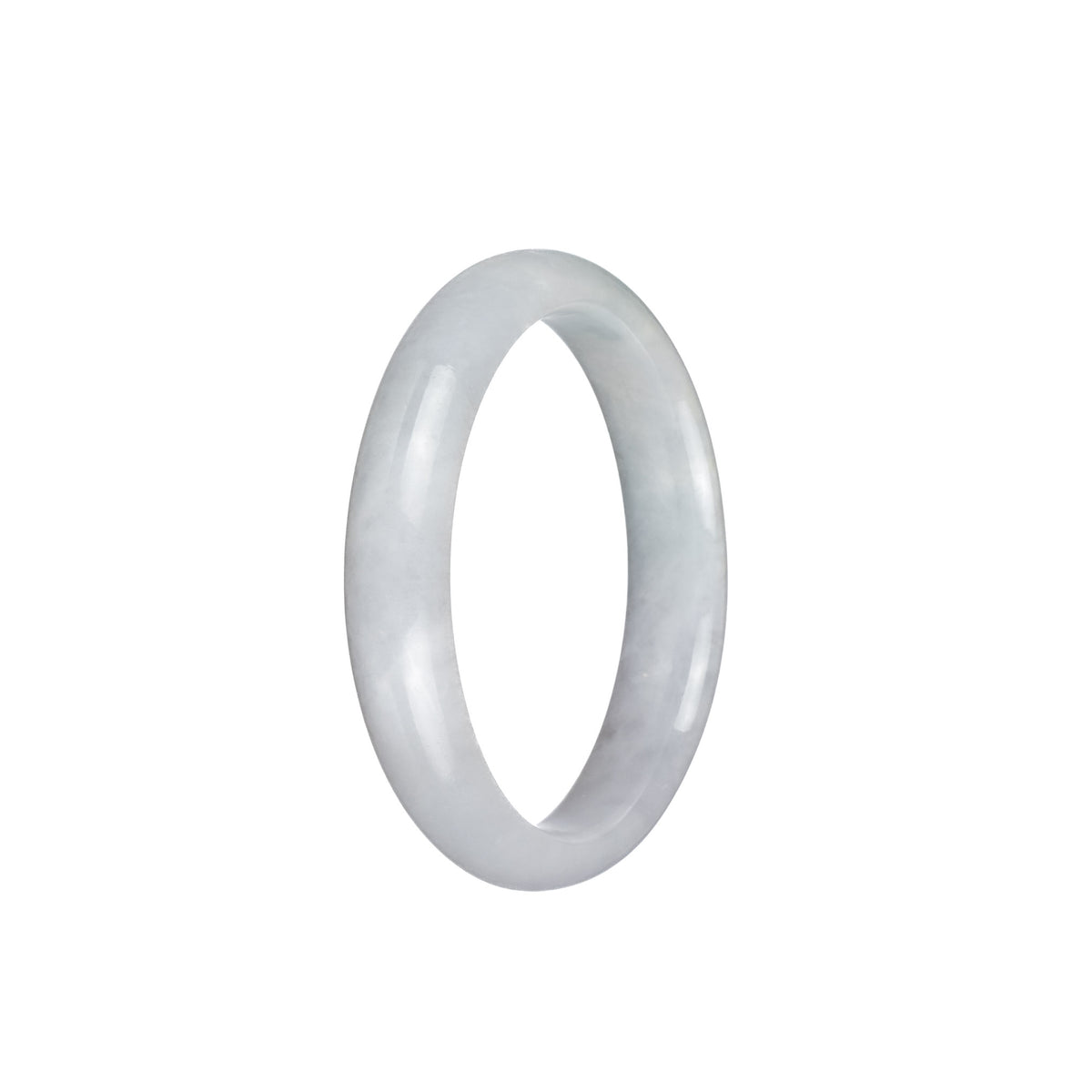 Genuine Grade A White Traditional Jade Bracelet - 52mm Half Moon