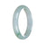 Real Grade A Pale Green Pattern Traditional Jade Bracelet - 56mm Half Moon