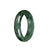 Genuine Grade A Green Pattern Burma Jade Bangle - 54mm Half Moon