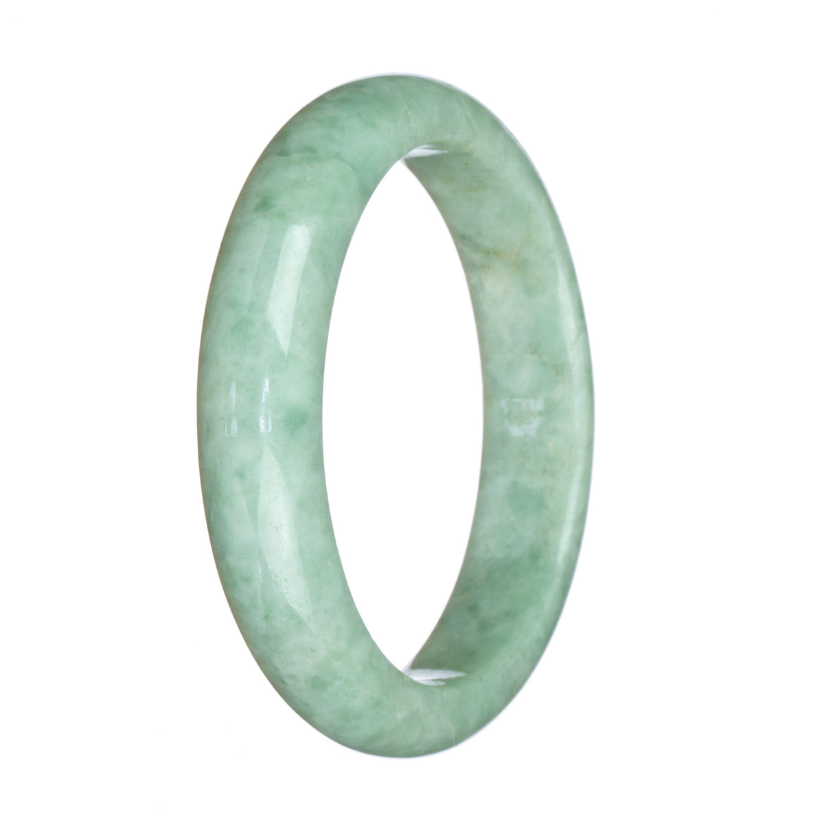 Certified Grade A Light Green Jade Bracelet - 58mm Half Moon