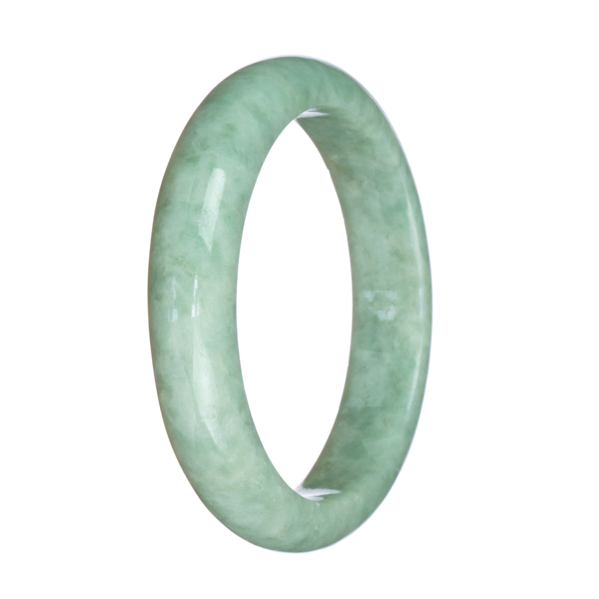 Certified Grade A Light Green Jade Bracelet - 58mm Half Moon