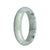 Genuine Grade A Pale Green and White with Dark Green Patterns Jadeite Jade Bangle - 59mm Half Moon