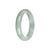 Real Untreated Light Green and Green Burma Jade Bracelet - 53mm Half Moon