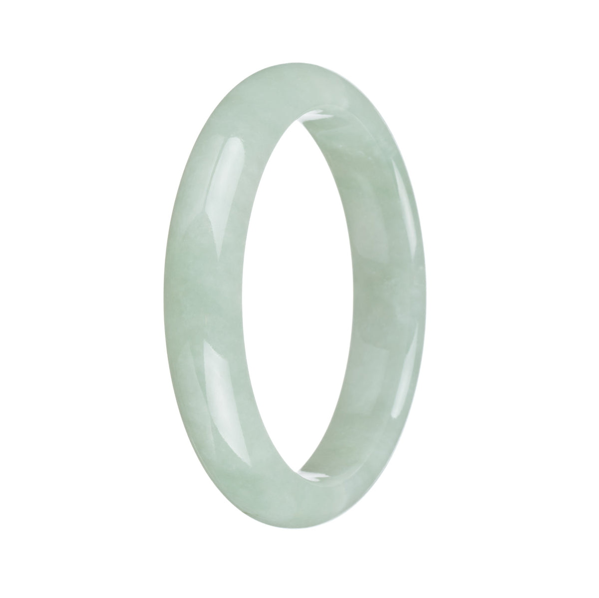 Authentic Grade A Green Jade Bangle Bracelet - 59mm Half Moon