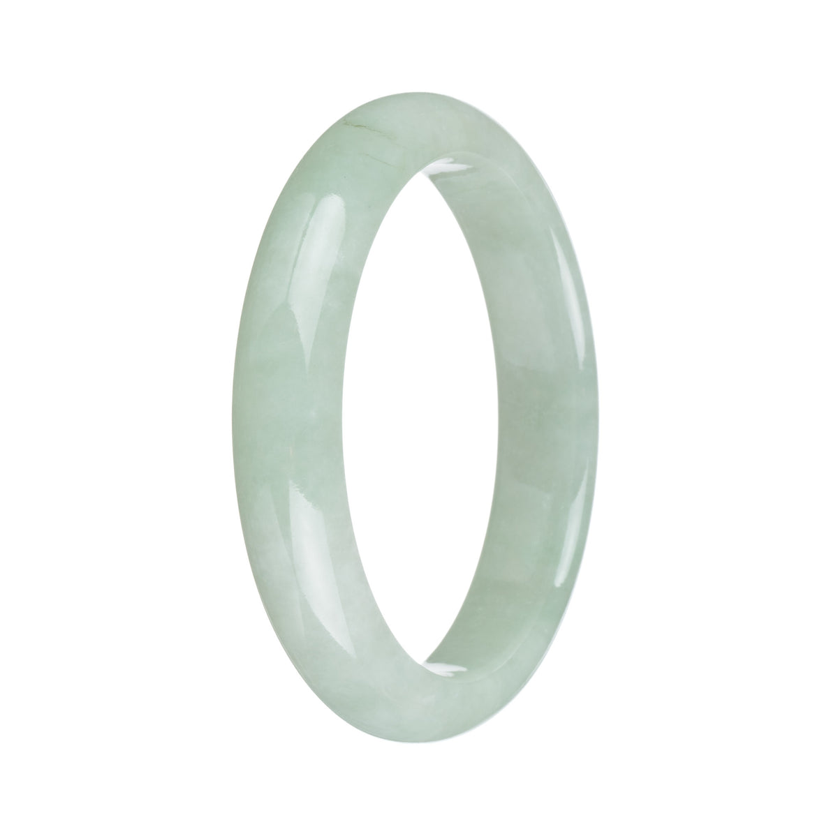 Authentic Grade A Green Jade Bangle Bracelet - 59mm Half Moon