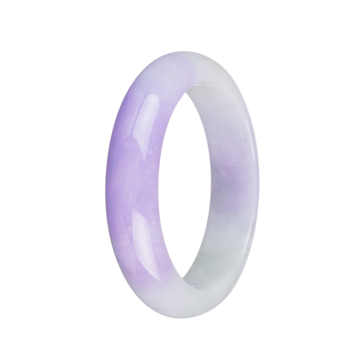 Genuine Grade A Green and Lavender Jade Bracelet - 55mm Half Moon