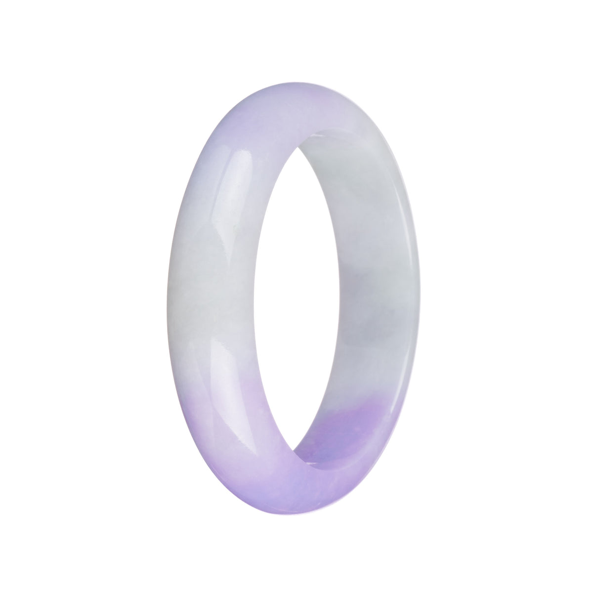 Genuine Grade A Green and Lavender Jade Bracelet - 55mm Half Moon