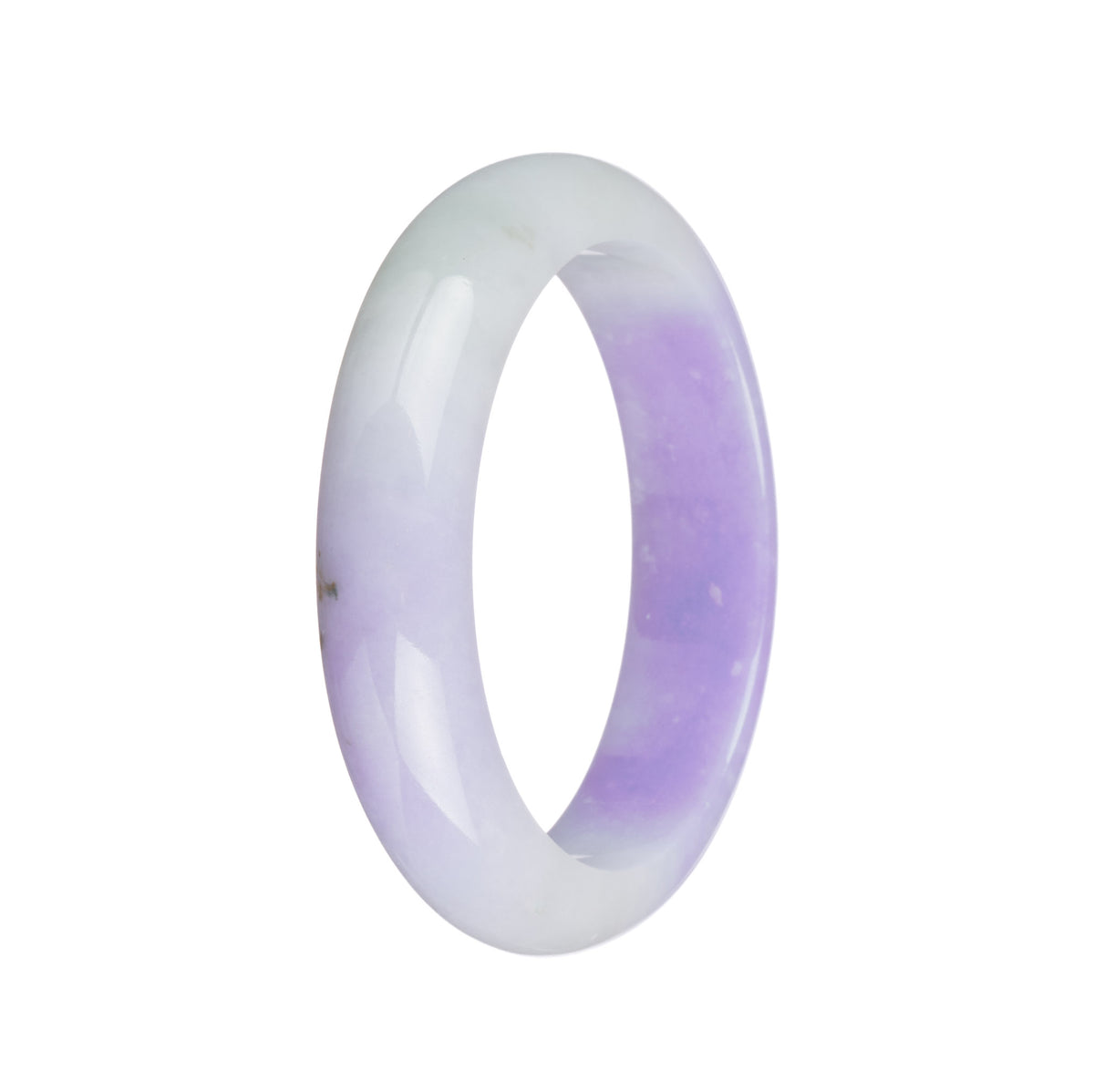 Genuine Grade A Green and Lavender Jade Bracelet - 55mm Half Moon