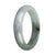 Certified Grade A Grey and Green Traditional Jade Bangle - 62mm Half Moon