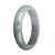 Certified Grade A Grey and Green Traditional Jade Bangle - 62mm Half Moon