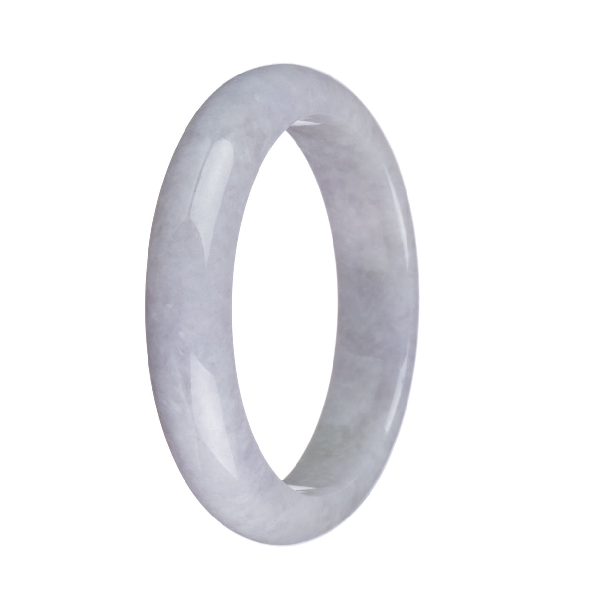 Authentic Natural Lavender Traditional Jade Bangle Bracelet - 60mm Half Moon