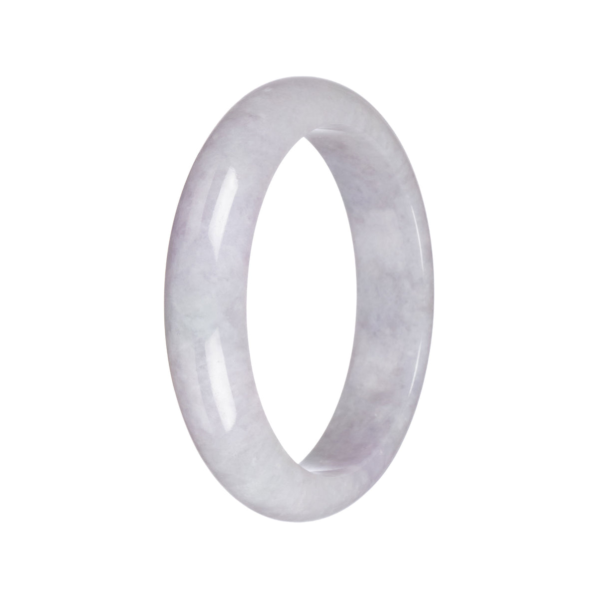 Genuine Untreated Lavender Jadeite Bracelet - 61mm Half Moon