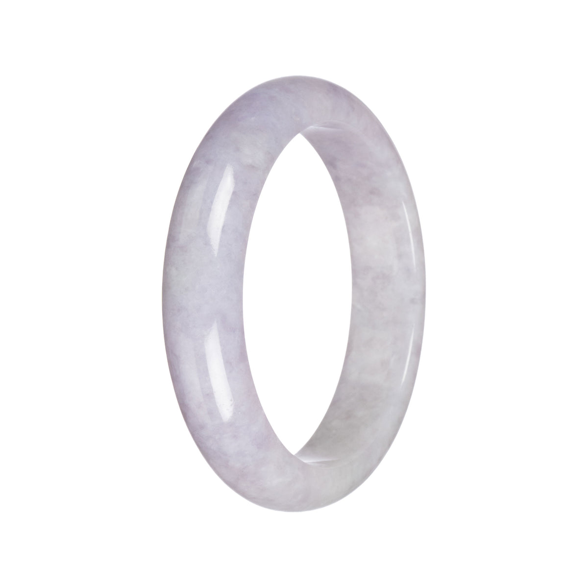 Genuine Grade A Lavender Jadeite Jade Bracelet - 60mm Half Moon