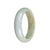 Genuine Grade A Brown, Pale Green and White Traditional Jade Bracelet - 53mm Half Moon