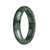 Genuine Grade A Dark Green Pattern Jadeite Jade Bangle Bracelet - 58mm Half Moon