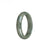 Genuine Grade A Green Pattern Jadeite Jade Bangle - 43mm Half Moon