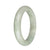 Authentic Type A Light Grey and Pale Green with Deep Green Spot Jadeite Bracelet - 58mm Half Moon