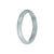 Real Type A Green Grey Traditional Jade Bangle Bracelet - 55mm Semi Round