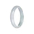 Authentic Type A Light Green with White Jadeite Jade Bangle - 57mm Half Moon