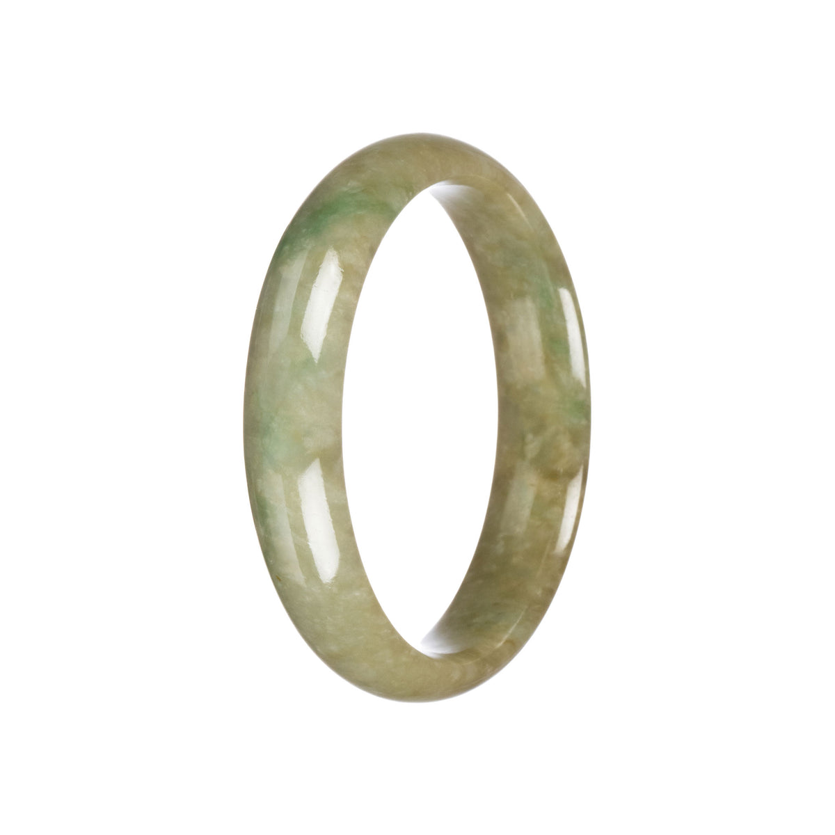 Authentic Natural Green Jade Bracelet - 59mm Half Moon