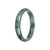 Authentic Grade A Green Pattern Burmese Jade Bracelet - 58mm Half Moon