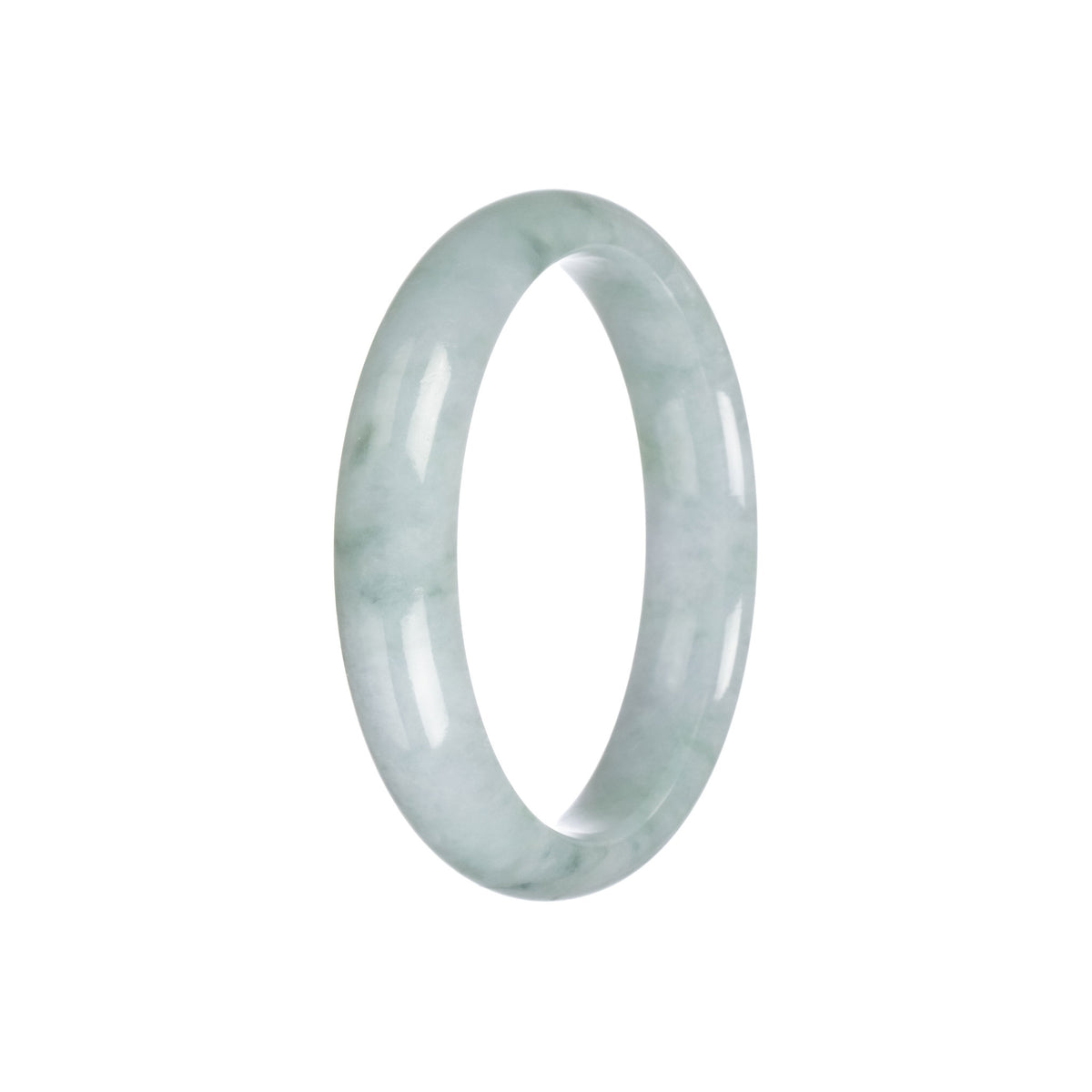 Genuine Grade A Light Green Burmese Jade Bangle Bracelet - 57mm Half Moon