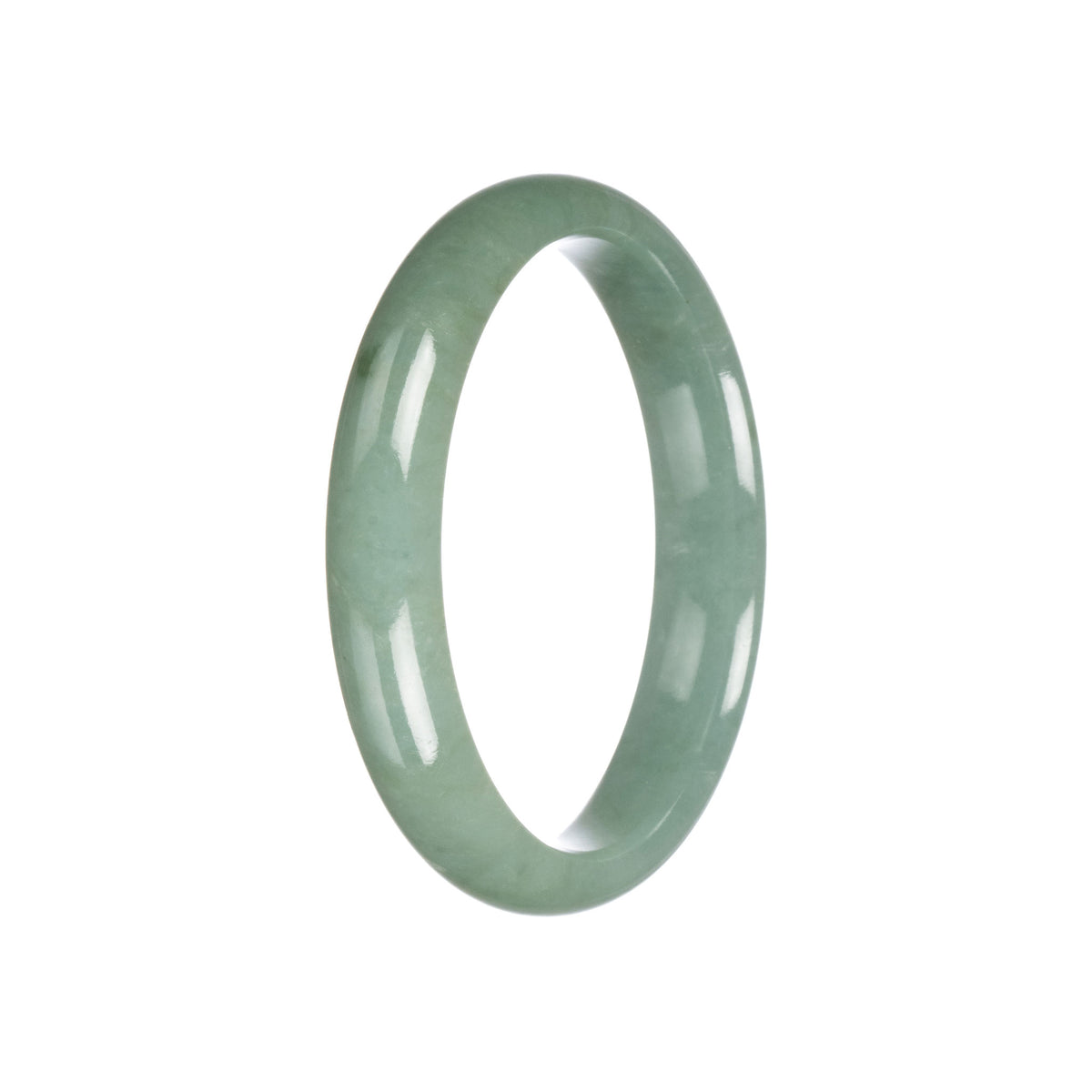 Real Grade A Green Jadeite Jade Bracelet - 59mm Half Moon