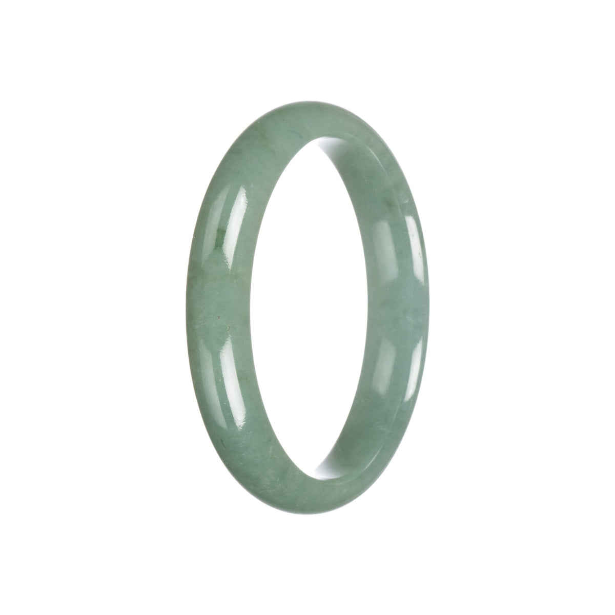 Real Grade A Green Jadeite Jade Bracelet - 59mm Half Moon