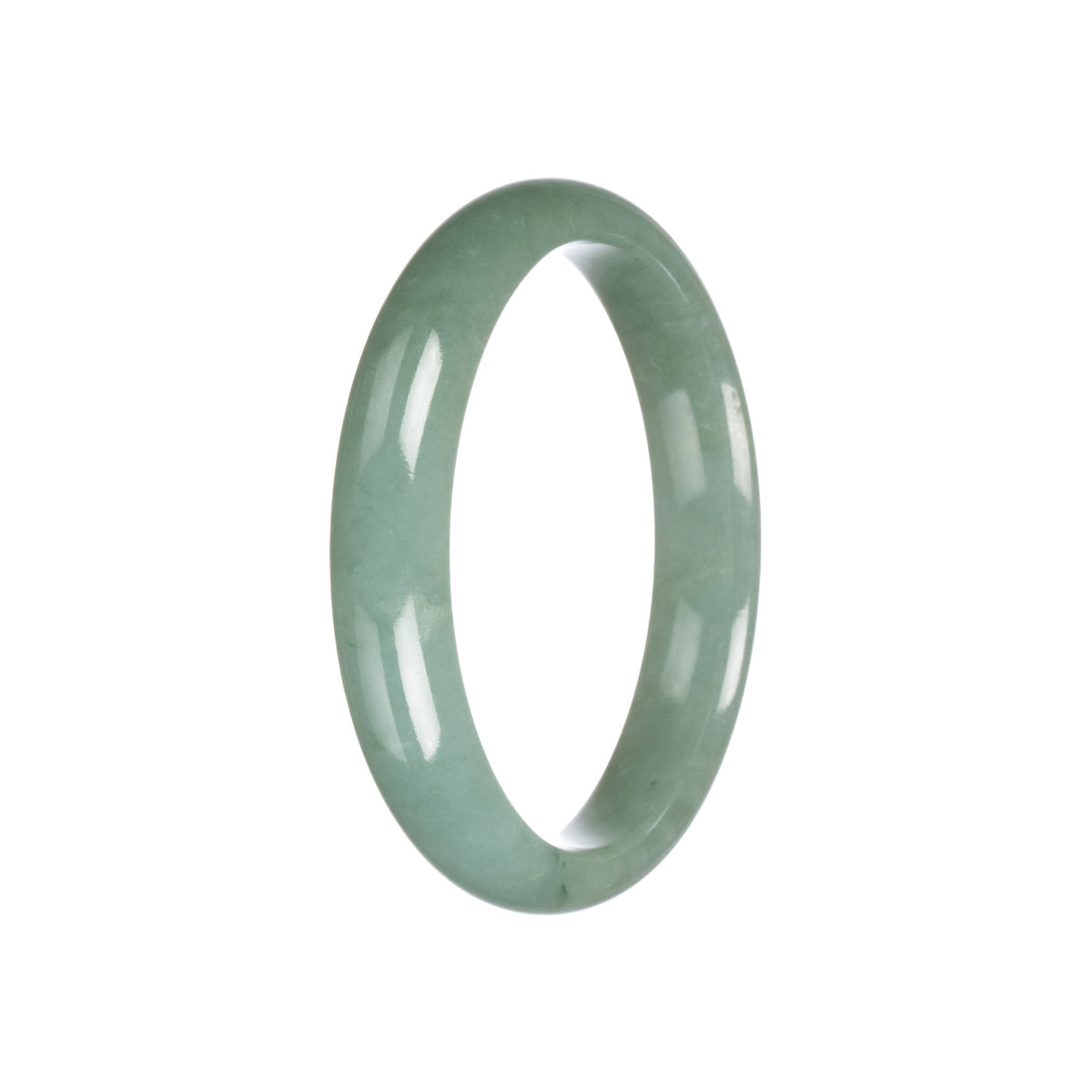 Real Grade A Green Jadeite Jade Bracelet - 59mm Half Moon