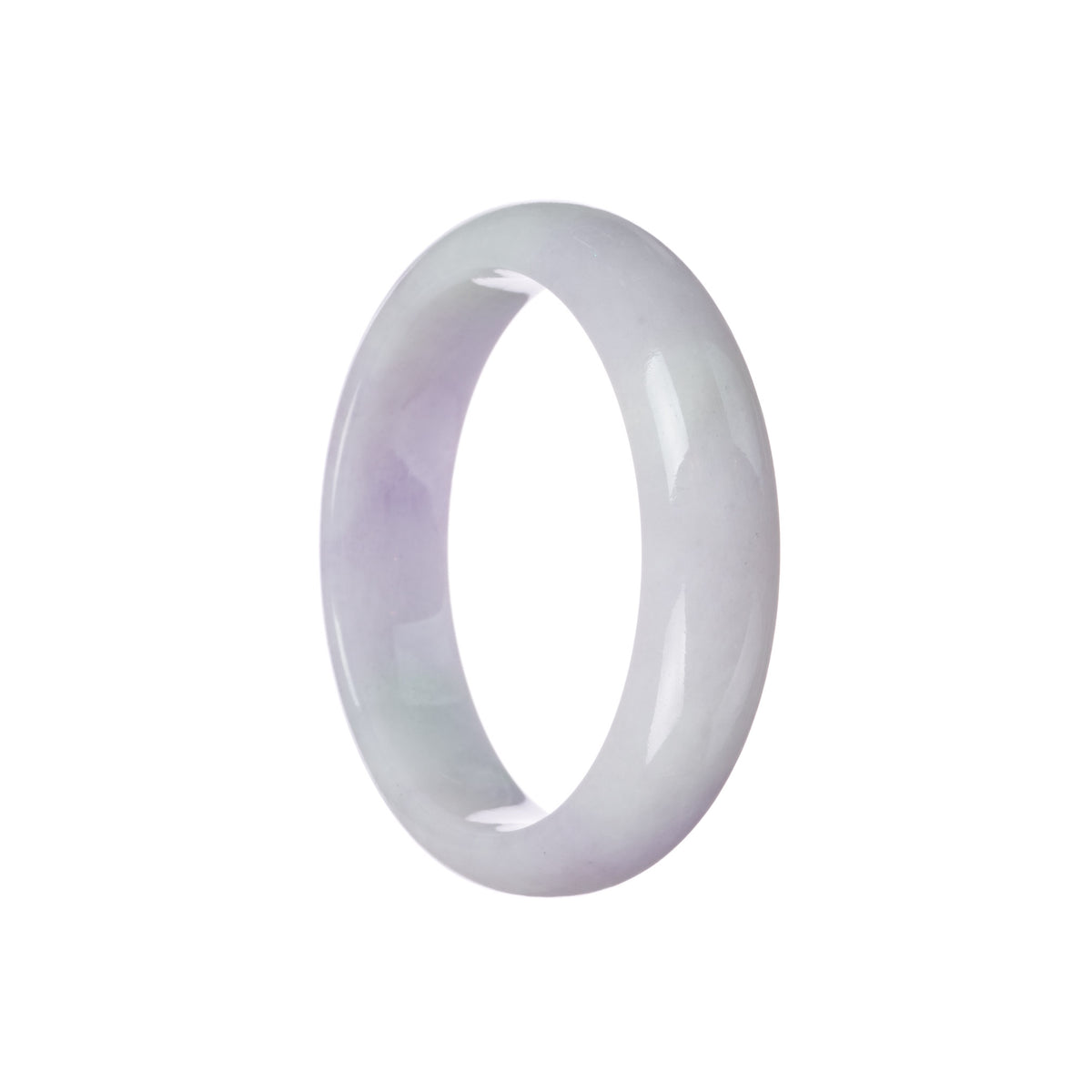 Real Untreated Lavender Jadeite Bangle - 57mm Half Moon