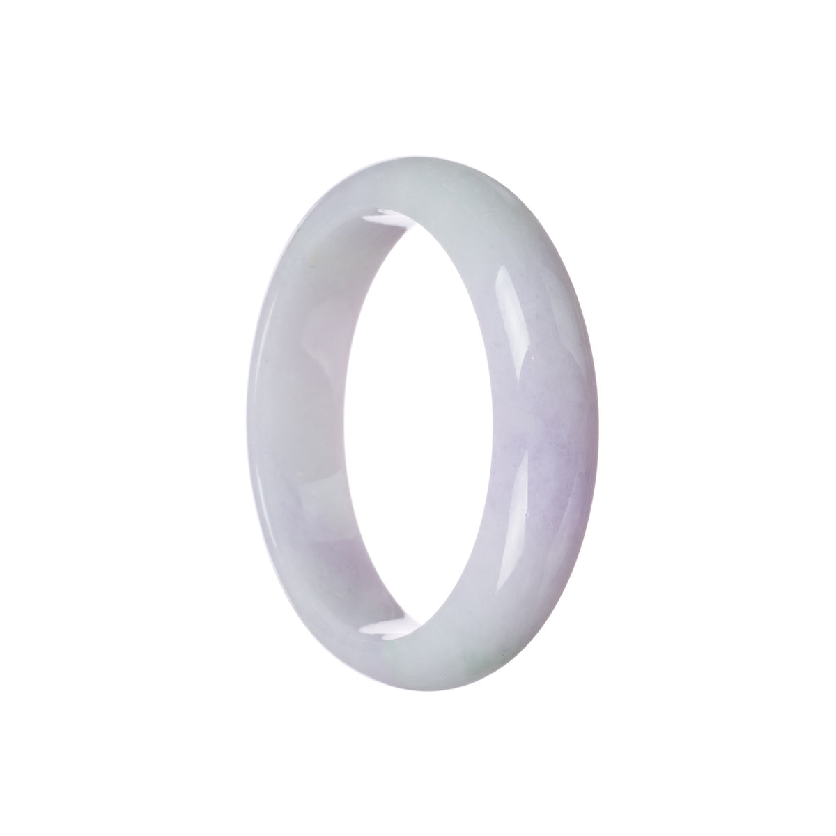 Real Untreated Lavender Jadeite Bangle - 57mm Half Moon