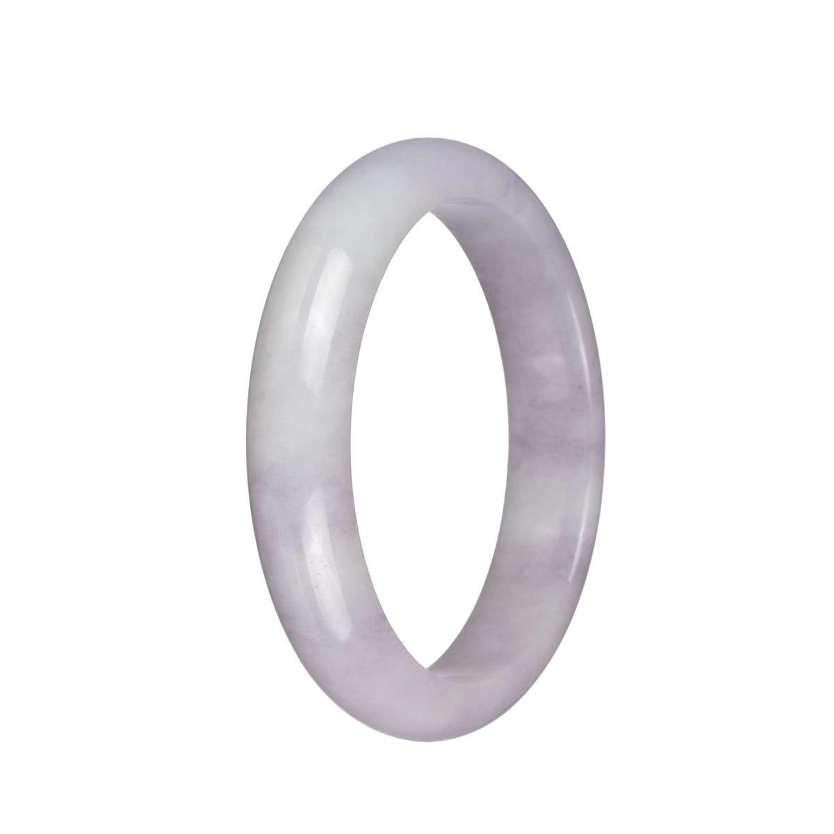 Genuine Grade A Pale Lavender Traditional Jade Bracelet - 62mm Half Moon