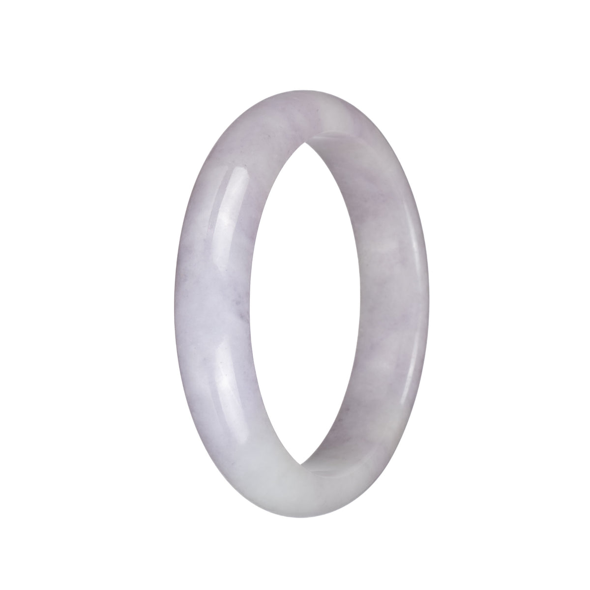 Genuine Grade A Pale Lavender Traditional Jade Bracelet - 62mm Half Moon