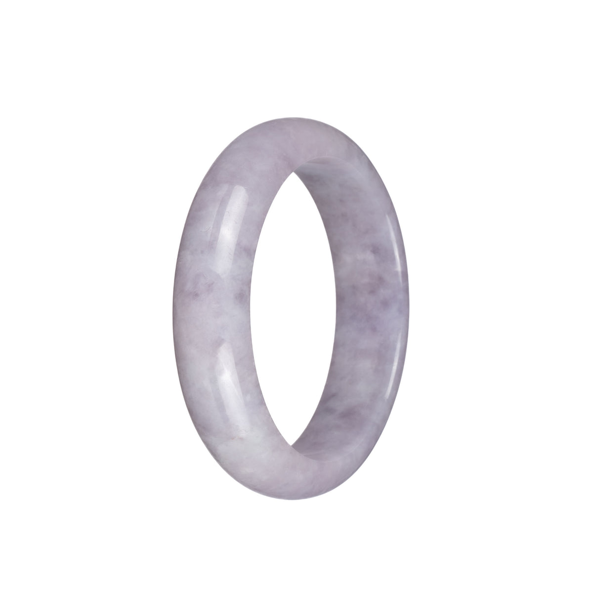 Genuine Natural Pale Lavender Burma Jade Bangle Bracelet - 54mm Half Moon