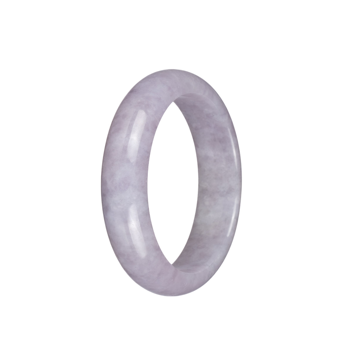 Genuine Natural Pale Lavender Burma Jade Bangle Bracelet - 54mm Half Moon