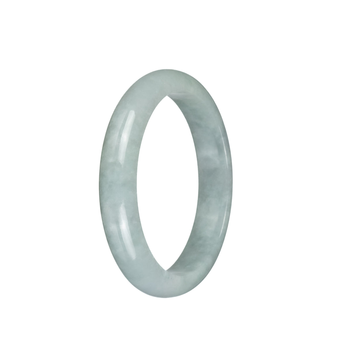 Genuine Natural Translucent Light Green Traditional Jade Bracelet - 58mm Half Moon