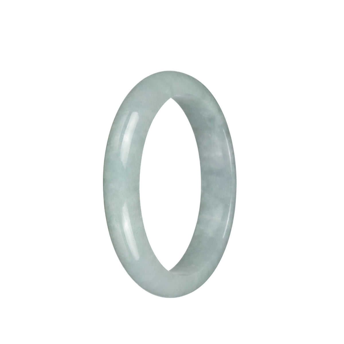 Genuine Natural Translucent Light Green Traditional Jade Bracelet - 58mm Half Moon