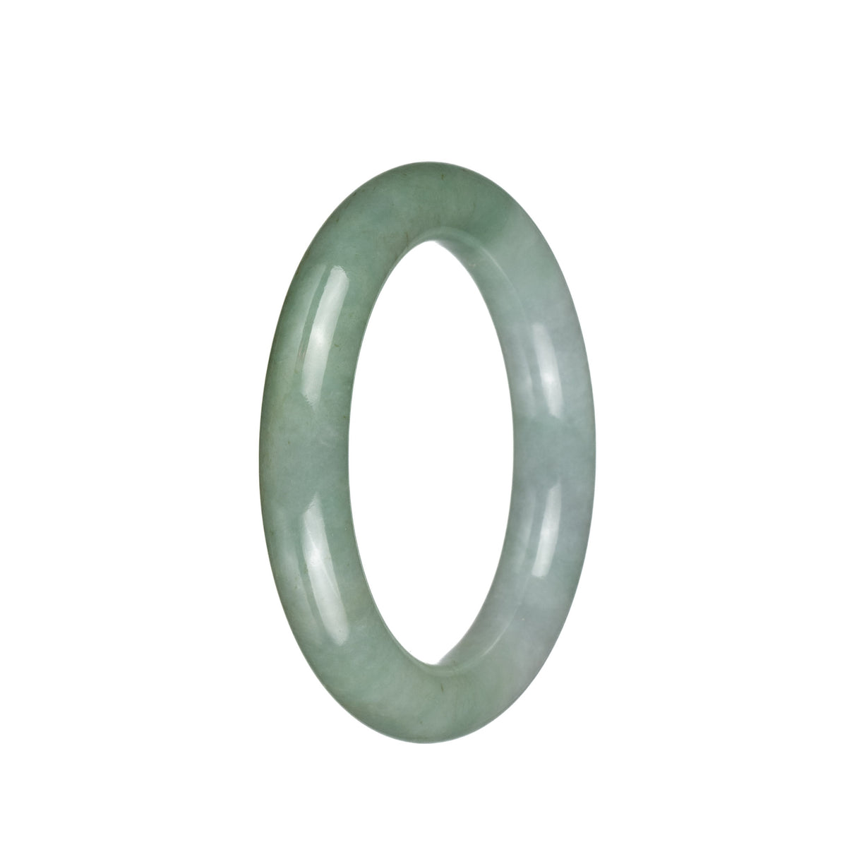 Certified Type A Light Green Burma Jade Bangle Bracelet - 55mm Round