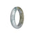 Genuine Untreated Grey with Brown Pattern Traditional Jade Bangle Bracelet - 55mm Half Moon