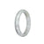 Real Type A Grey with Light Green Burma Jade Bangle - 55mm Half Moon