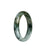 Genuine Untreated Pale Green with Dark Green and Olive Green Patterns Jadeite Jade Bracelet - 54mm Half Moon