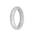 Certified Grade A White with Light Green Patch Traditional Jade Bangle Bracelet - 58mm Half Moon