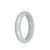 Genuine Untreated White with Light Green  Jadeite Bangle - 55mm Half Moon