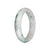 Authentic Type A White with Green and Apple Green Patterns Jadeite Bracelet - 58mm Half Moon