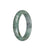 Genuine Type A Light Grey with Green Traditional Jade Bangle - 53mm Half Moon